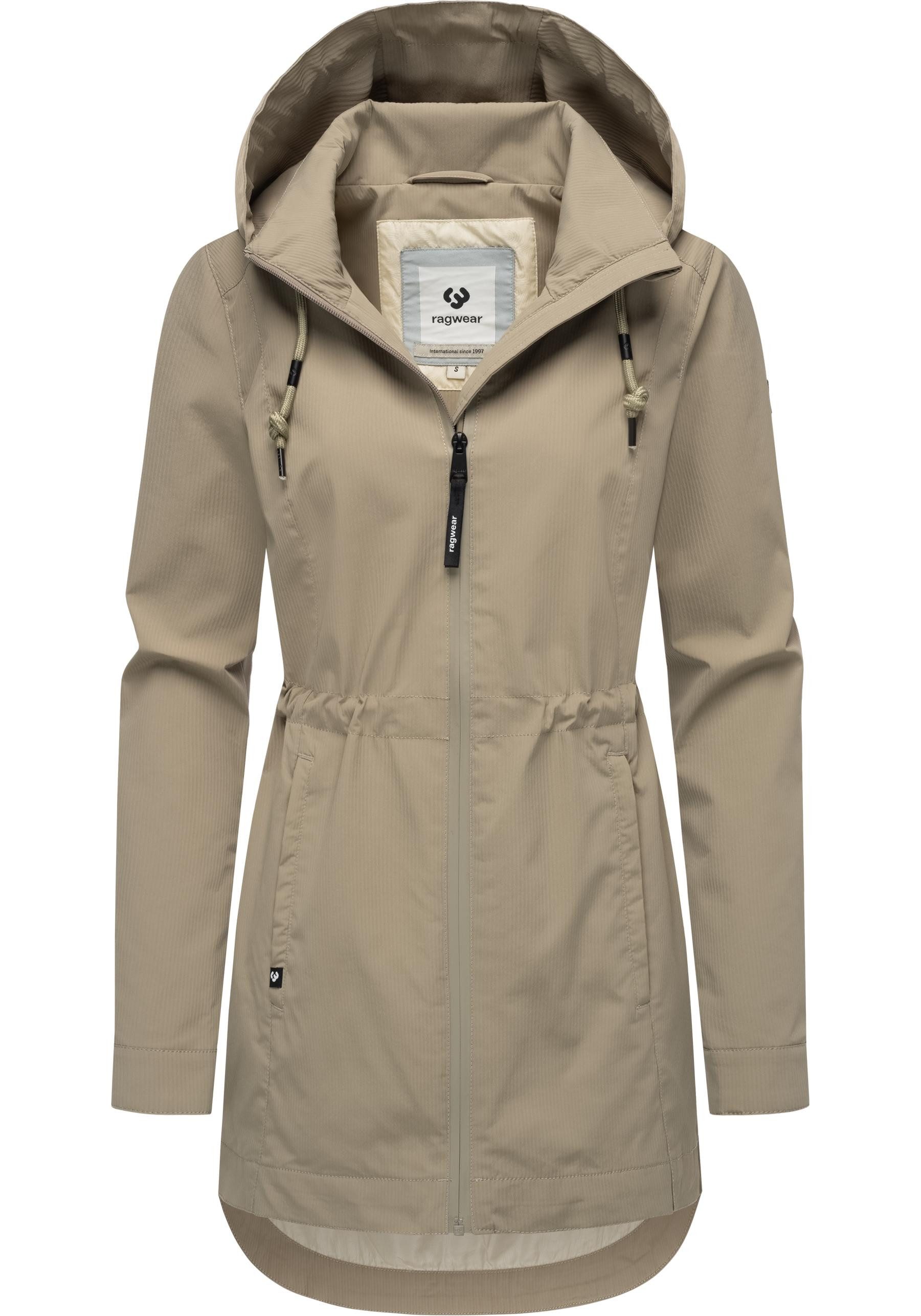 Ragwear Kurzmantel Dakkota B Übergangsjacke wasserdicht mit feiner Rillenstruktur
