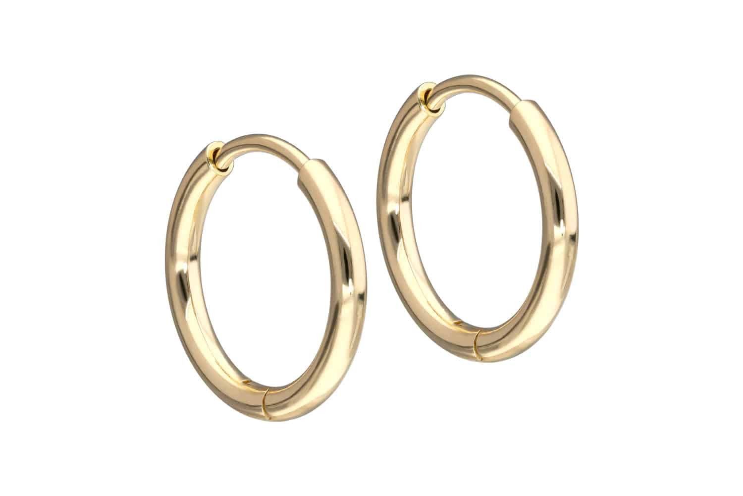 FILANGO Paar Creolen 14/18 Karat Gold Ohrclicker Creolen (Creolen, 1-tlg)