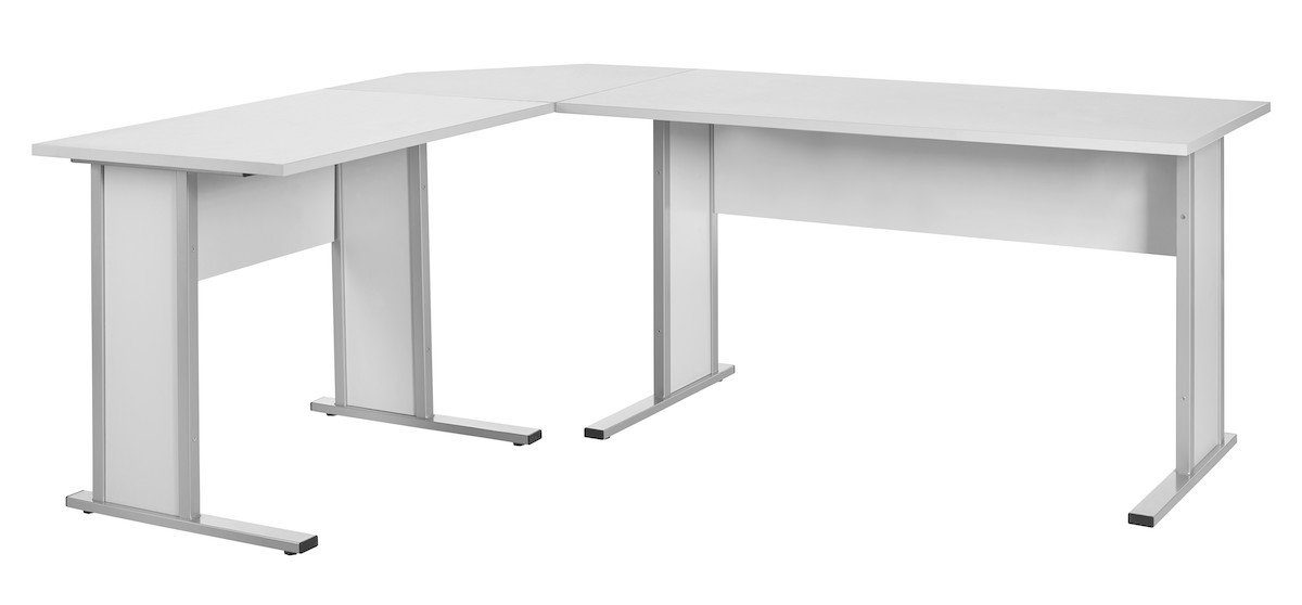PROREGAL® Eckschreibtisch Möbelpartner Eckplatte Lion, HxBxT 22x65x65 cm, Lichtgrau