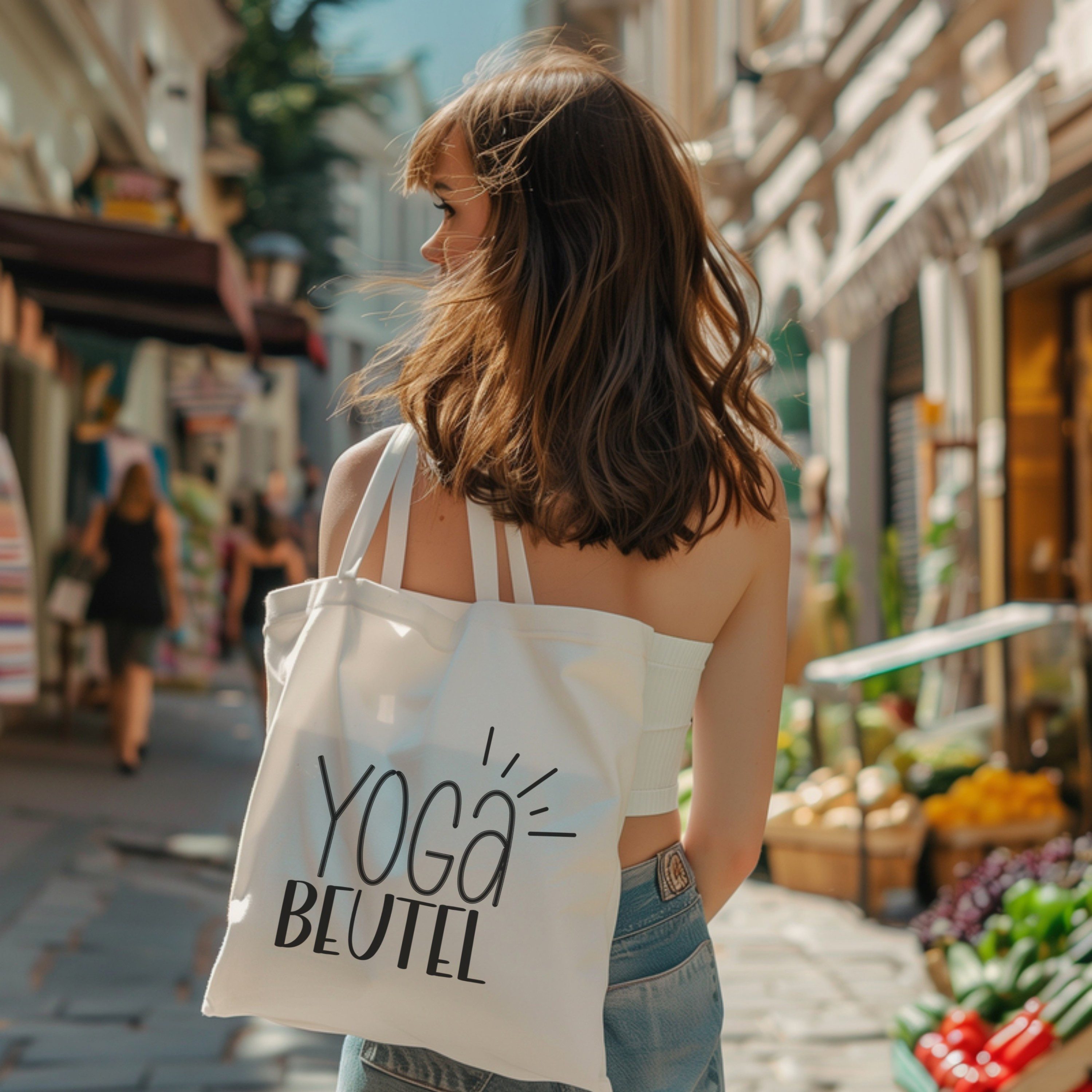 PhotoFancy Tragetasche mit Spruch 'Yoga' - Stoffbeutel, mit lustigem Spruch