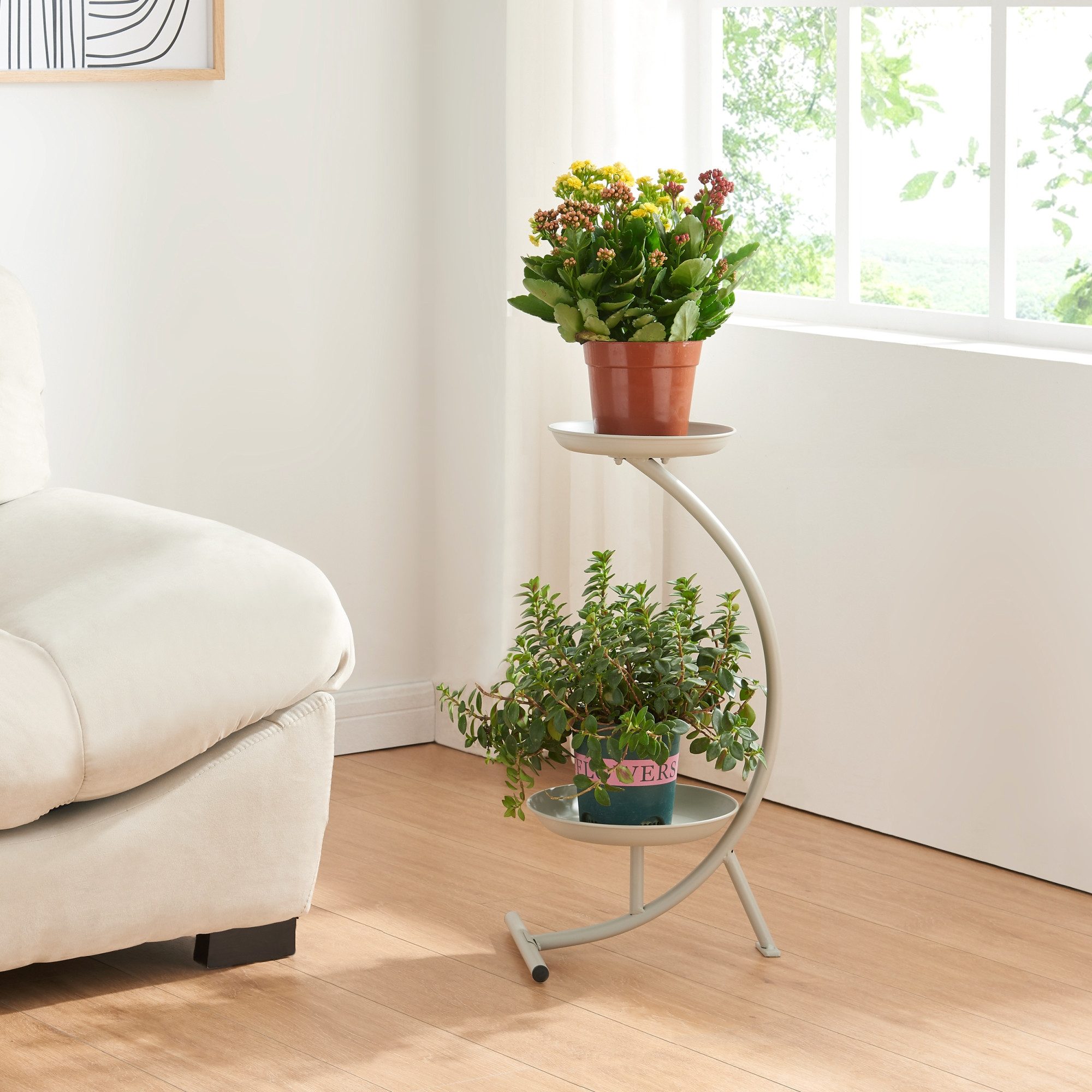 en.casa Blumenständer, »Aalten« in Halbmondform 61,5x30x25cm günstig online kaufen