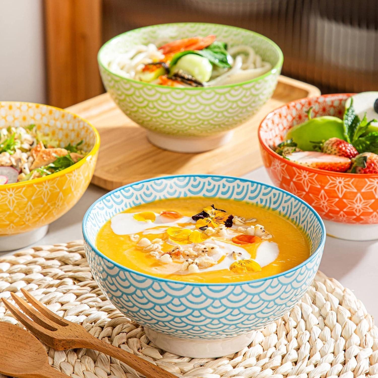 LuxusKollektion Salatbesteck Müslischalen Natsuki - Mehrfarbige 8-teilig Müslischalen