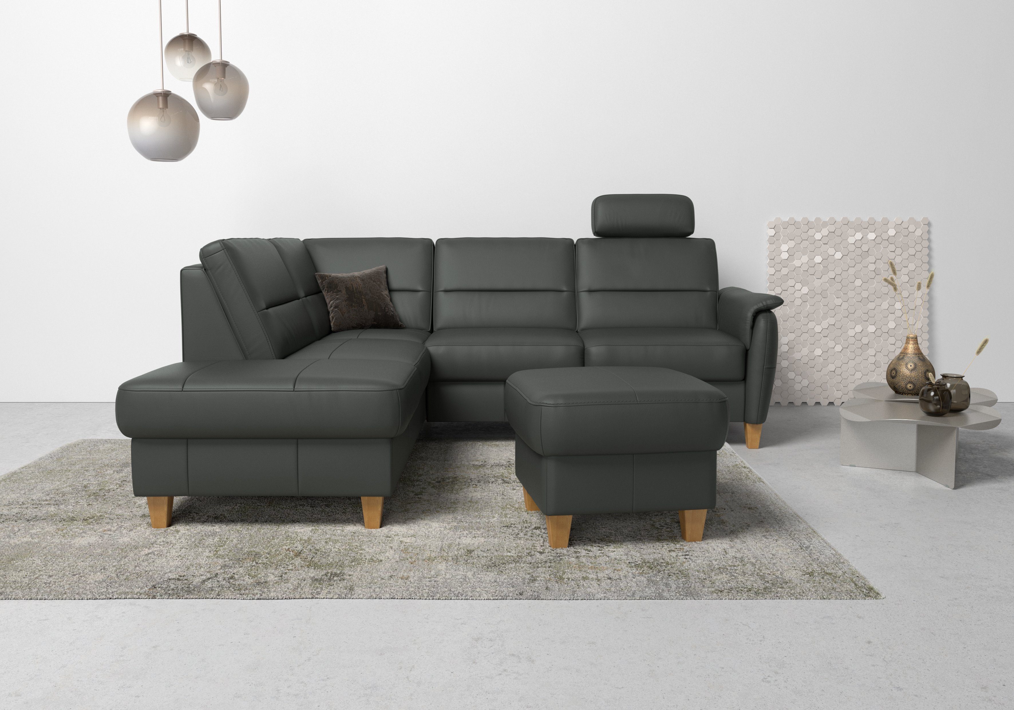 Home affaire Ecksofa Palmera L-Form, B: 236 cm, optional Bettfunktion & Bettkasten, Federkern