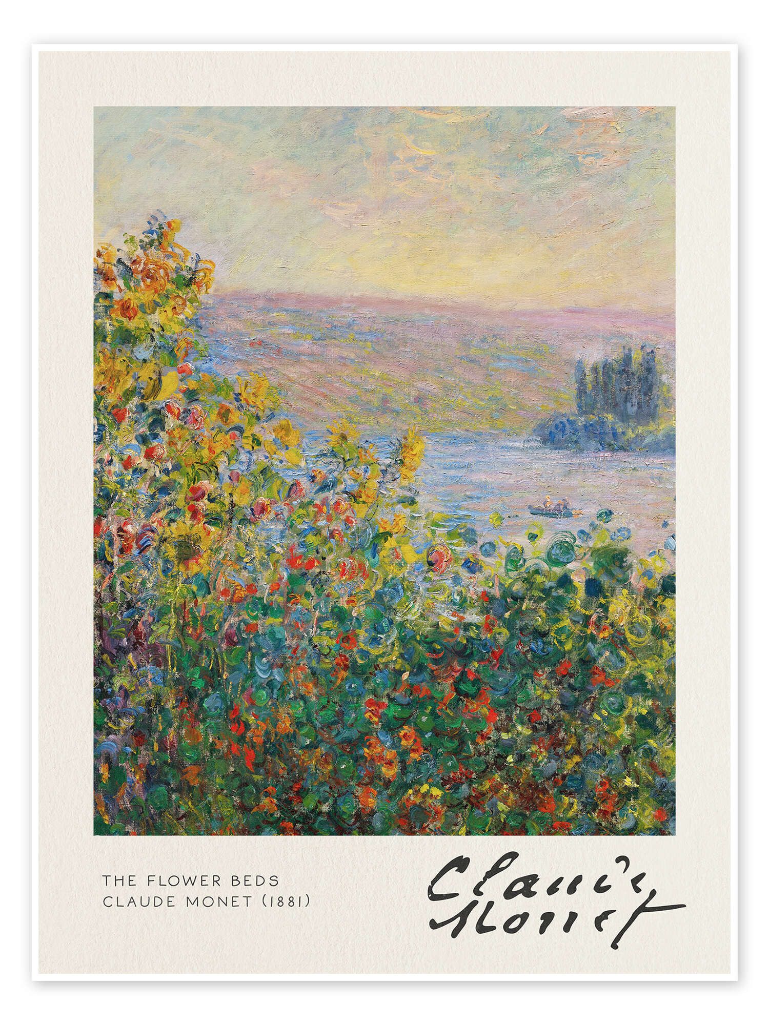 Posterlounge Wandbild Blumenbeete in Vétheuil, 1881, Claude Monet, erhältlich als Poster, Leinwandbild, Wandsticker oder Acrylglasbild