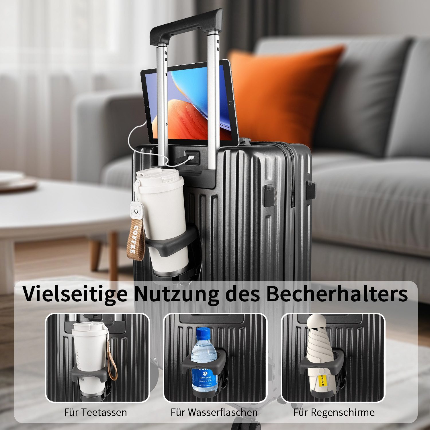 BRAIDOL Trolleyset Hartschalenkofferset,Kofferset 2tlg,Reisekoffer,Handgepäck Koffer, (Hartschalenkoffer Trolley Koffer, Reisekofferset Gepäck Rollkoffer Schloss 4 Rollen 360°, ABS-Hartschale Teleskopgriff)