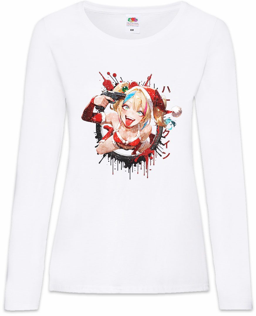 Langarmshirt Santa Quinn Christmas Damen Langarmshirt Harley Joker Anime Style