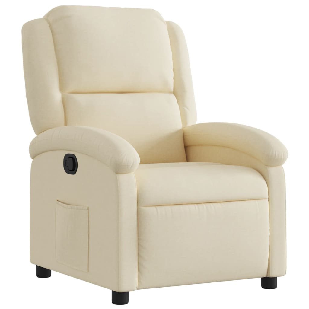 furnicato Relaxsessel Bequemer Creme 71 x 86,5 x 99,5 cm, Kinosessel mit Liegefunktion, Seitentasche und atmungsaktivem Stoff