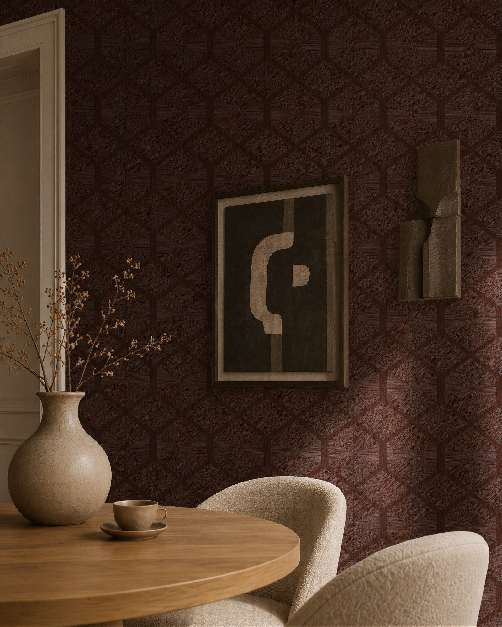 living walls Vliestapete Cosiness Geometrie – Vorgeleimte 3D Vliestapete, strukturiert, leicht glänzend, 3D-Optik, geometrisch, (1 St), Grafisches Geometriemuster mit strukturierter 3D-Wirkung