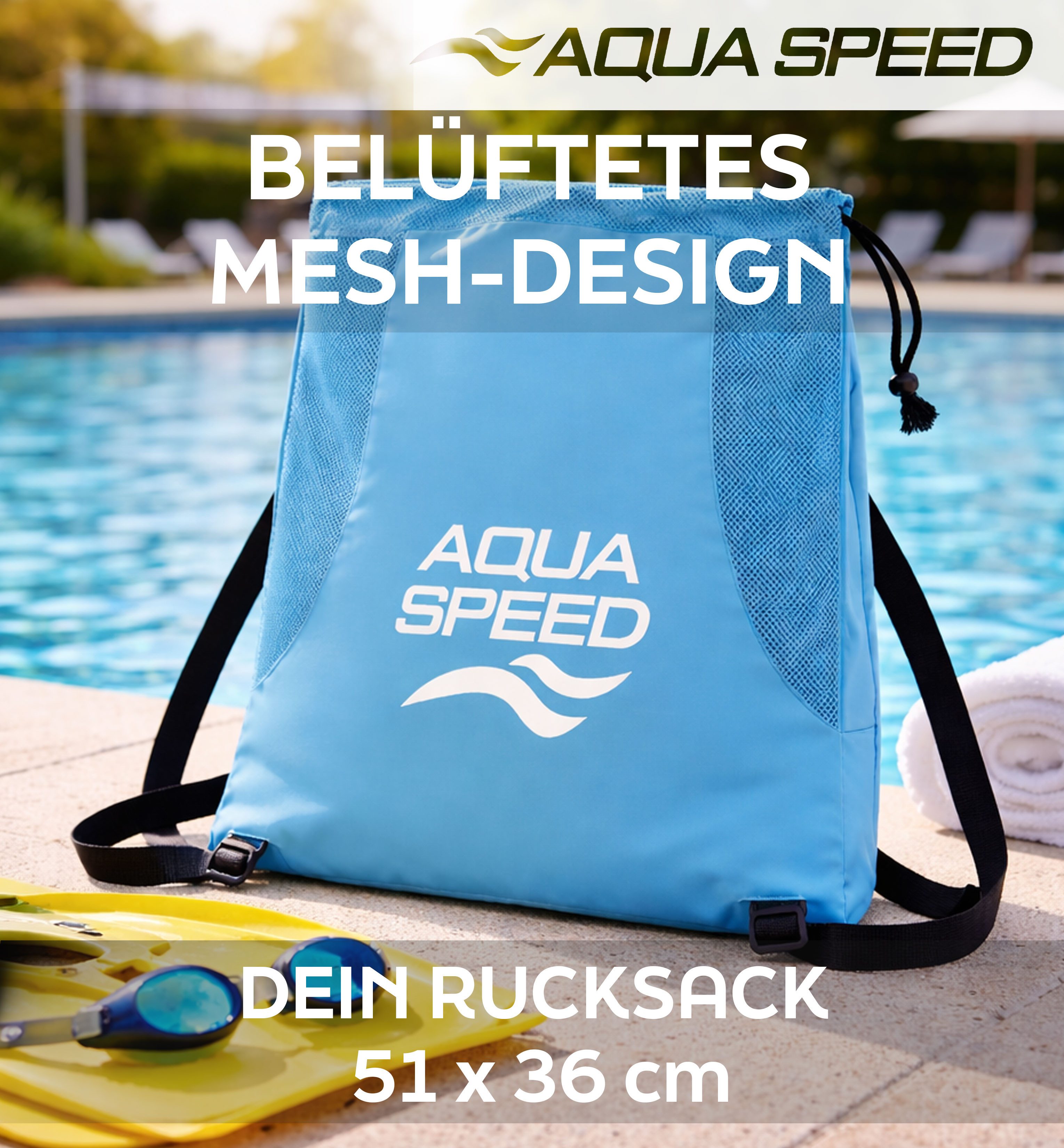 Aqua Speed Sportrucksack (Leichter Trainingsrucksack für Schule & Alltag), Verstellbare Träger sorgen für stabilen Sitz im Einsatz