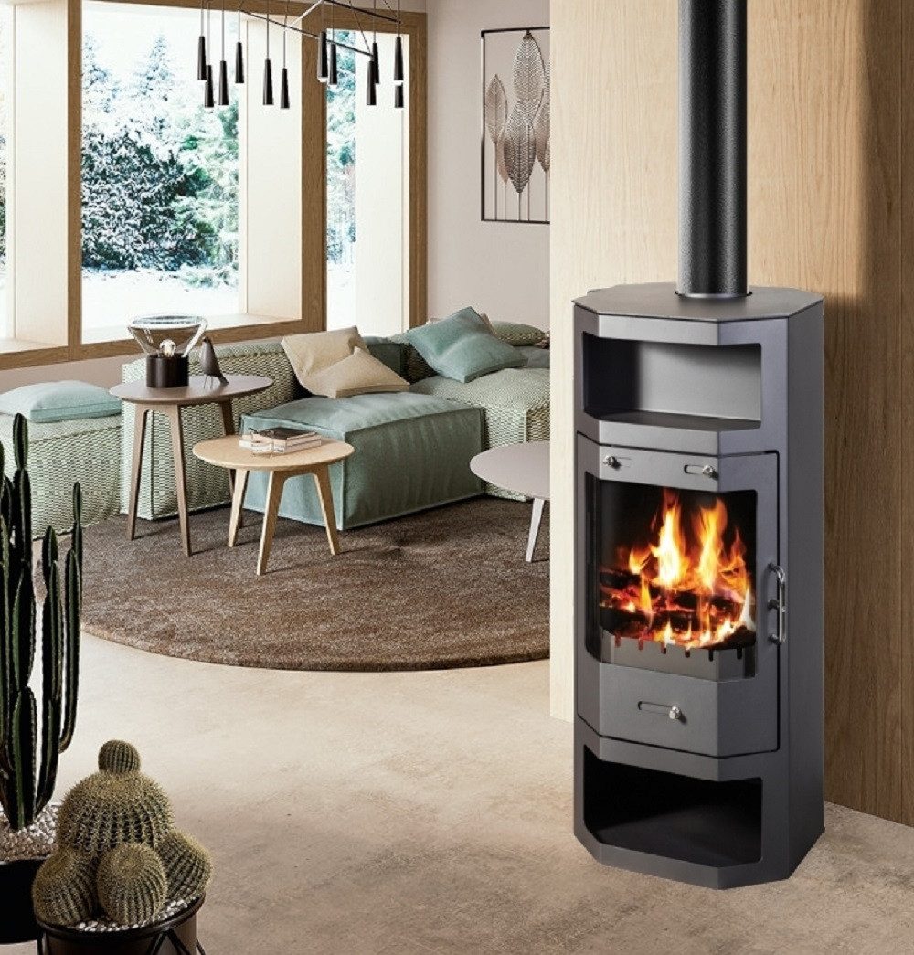Apex Kaminofen Kaminofen 9kW Kachelofen Heizofen Ofen Kamin EEK A 56321, (1-tlg)