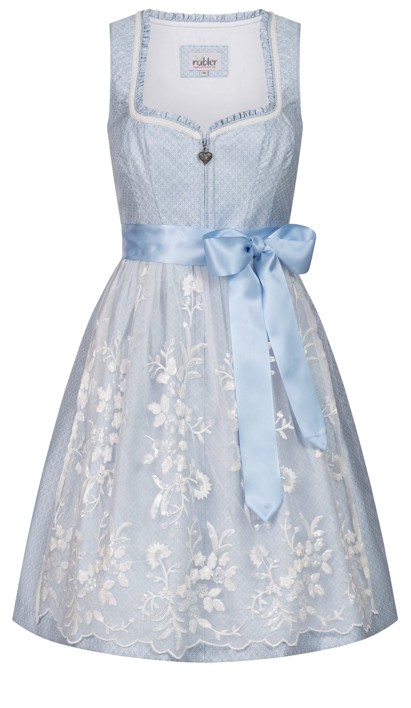 Nübler Trachtenkleid Midi Dirndl Gardi in Eisblau von Nübler günstig online kaufen