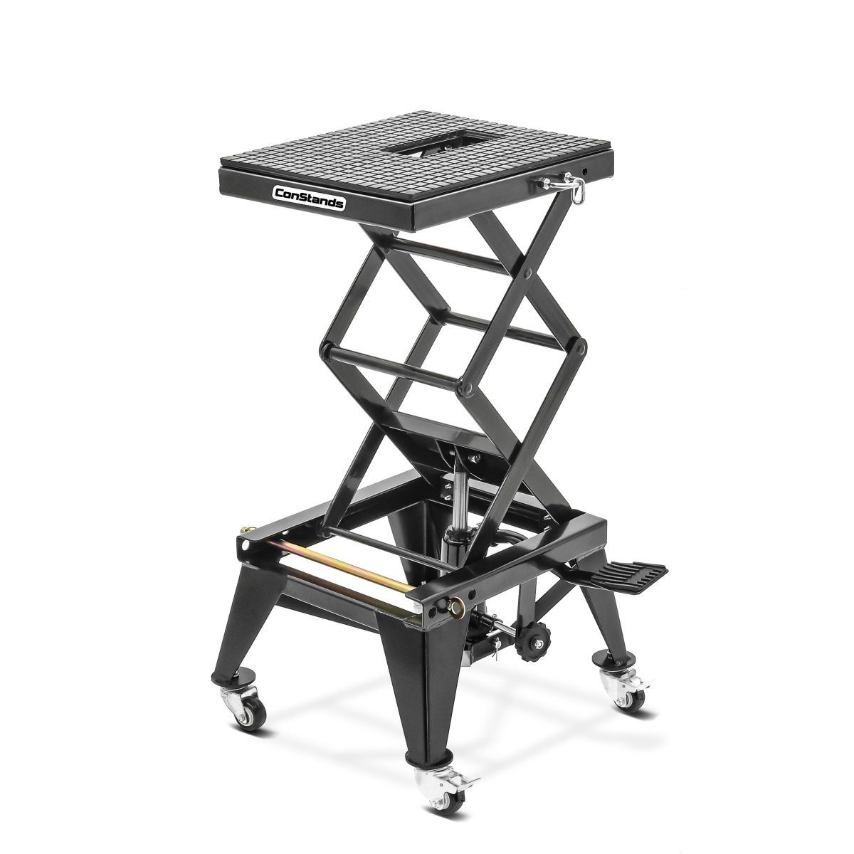 ConStands Motorradheber Hydraulik Hebebühne Crosslift XL + Rollen Schwarz