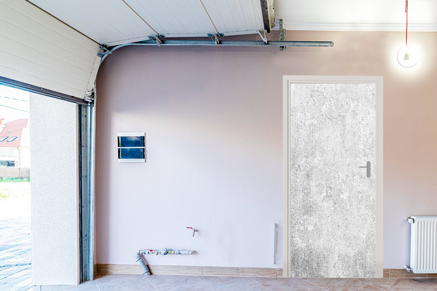 Türaufkleber, Tür, für MuchoWow - Wand, cm Beton 75x205 - Grau Türtapete Fototapete St), Matt, (1 bedruckt,