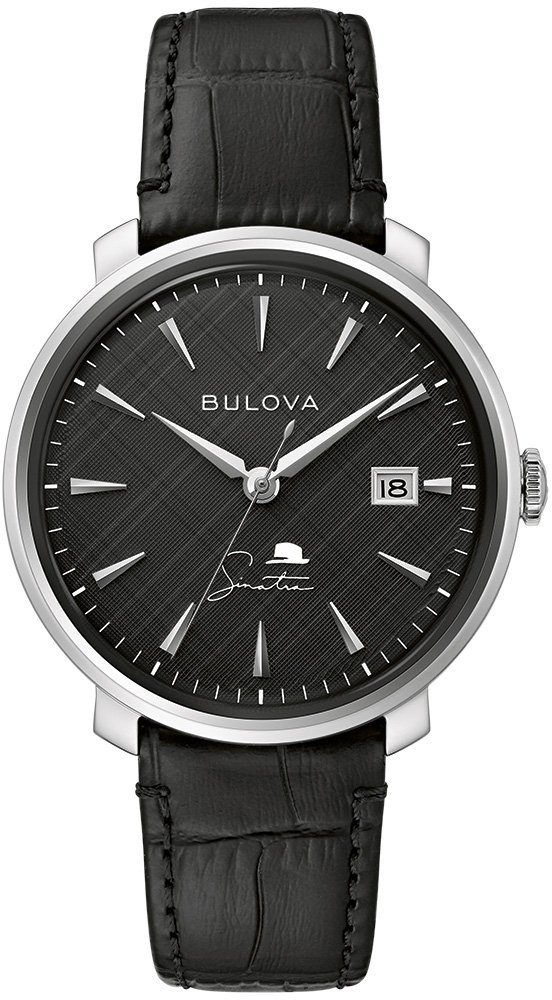 Bulova Automatikuhr Frank Sinatra 96B360, Armbanduhr, Herrenuhr, Damenuhr, Lederarmband, Saphirglas