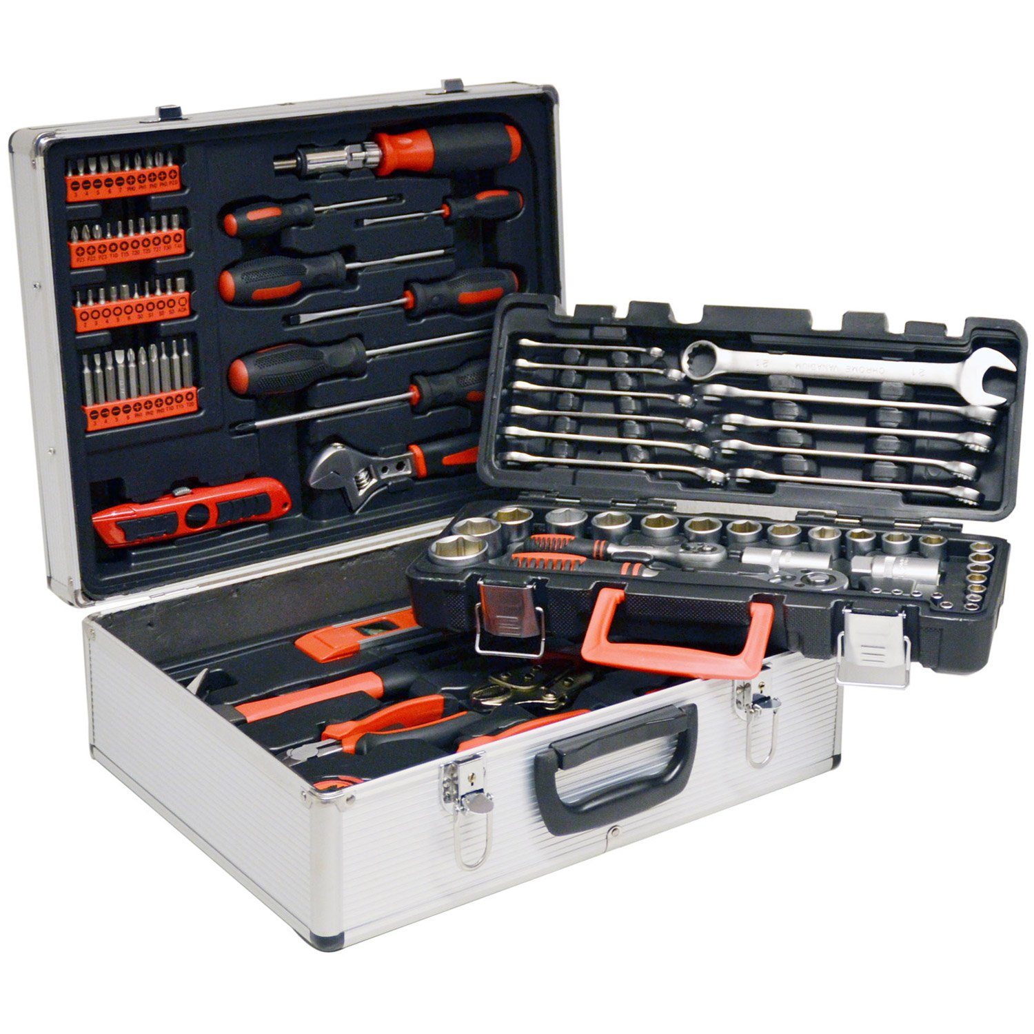 Vintec Werkzeugset VT 96, 96-tlg, Werkzeug aus Chrom-Vanadium-Stahl,  Werkzeugkiste, Werkzeugbox