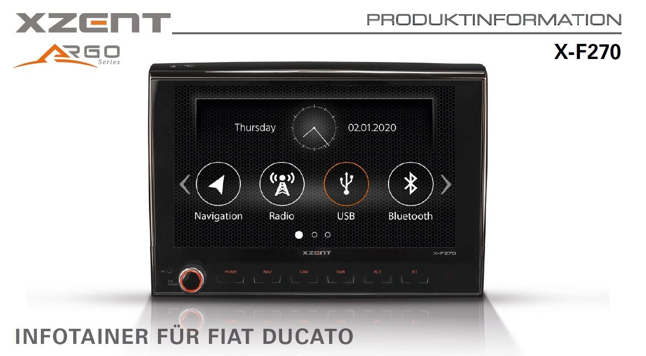 Xzent Xzent XF270 2DIN Autoradio für Fiat Ducato mit Bluetooth DAB+