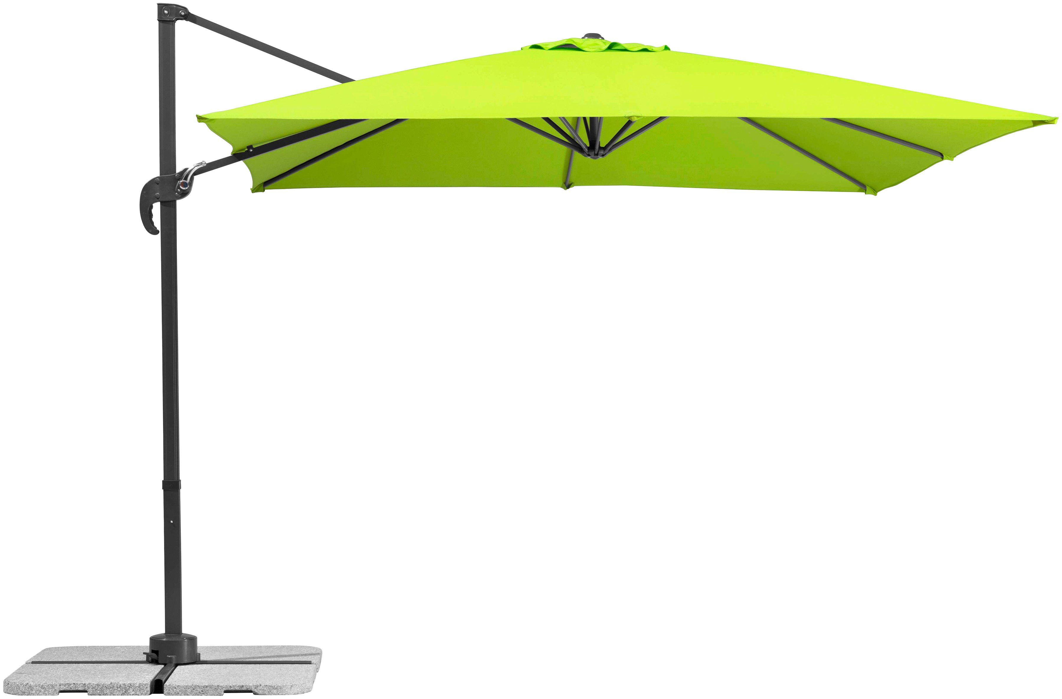 Schneider Ampelschirm Rhodos Junior 270 cm x 270 cm Apfelgrün mit Kurbelmec günstig online kaufen