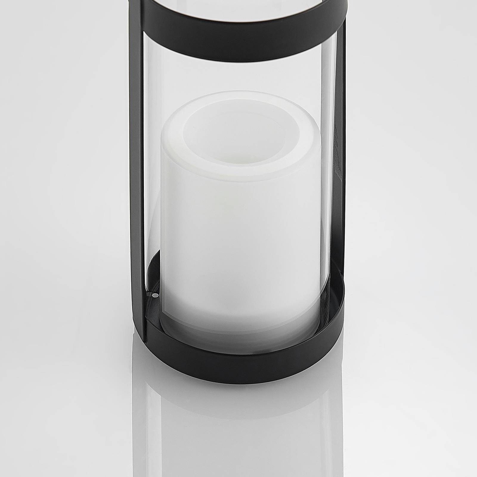 Lindby Dekolicht Kunststoff, transparent, flammig, verbaut, 1 weiß, inkl. warmweiß, fest Sadiye, Metall, Schwarz, LED-Leuchtmittel Glas