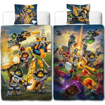 Kinderbettwäsche Lego Nexo Knights Bettwäsche Linon / Renforcé, BERONAGE, 100% Baumwolle, 2 teilig, 135x200 + 80x80 cm