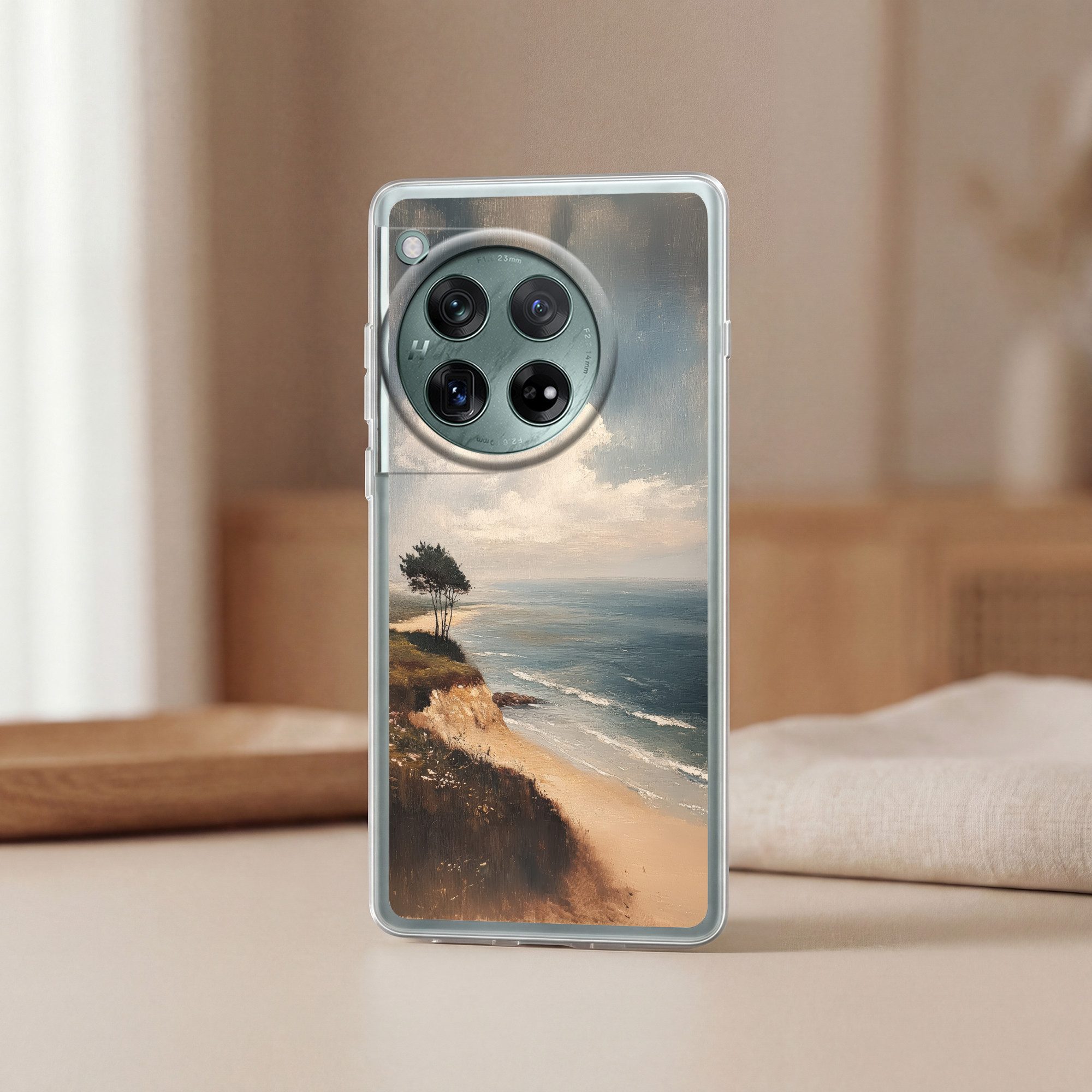 MuchoWow Handyhülle für OnePlus 12 Klippe - Meer - Baum, Handy Case, Silikon, Bumper Case Dünn