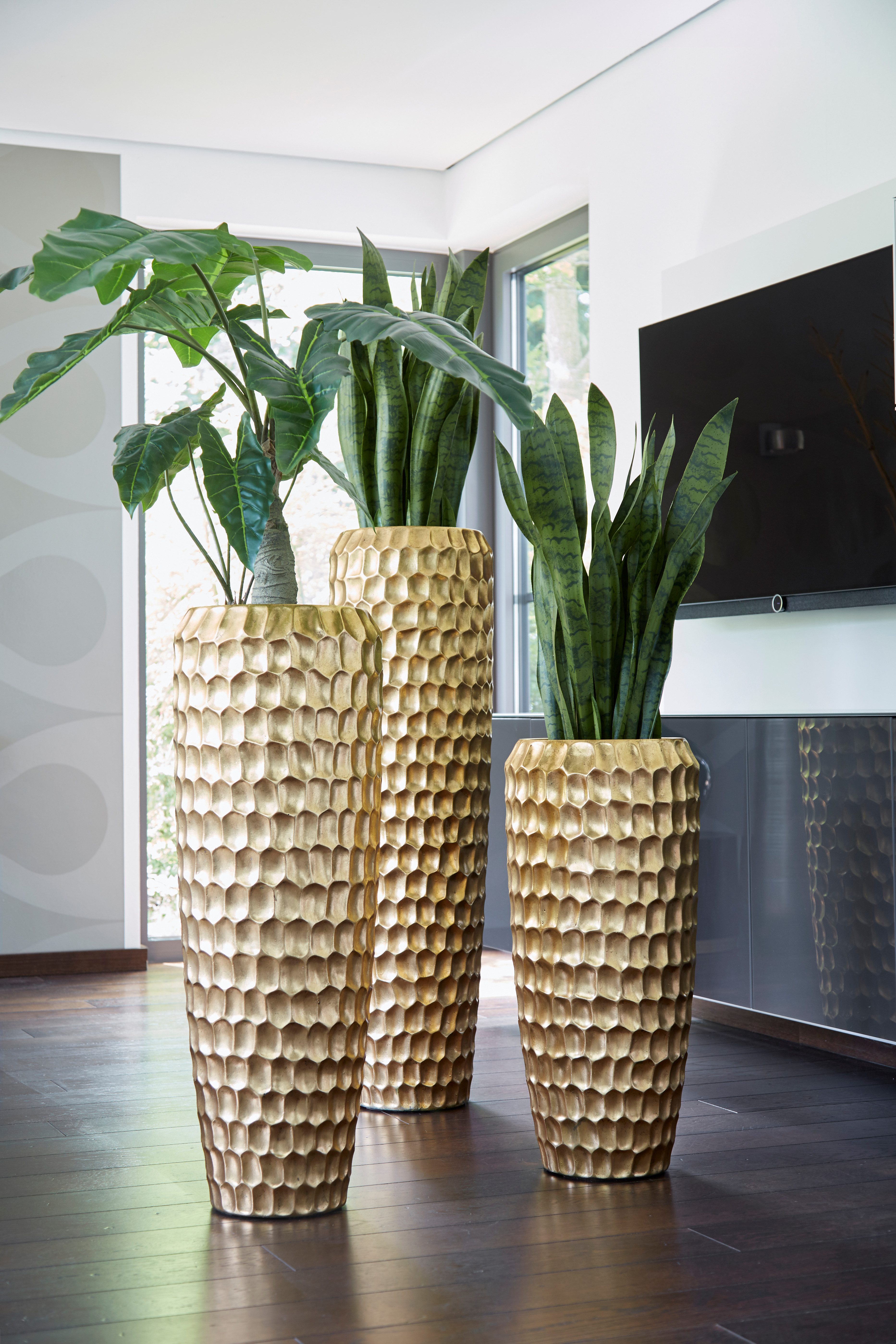 Flingora Bodenvase Celice, mit Einsatz -, gold/goldfarben, Gr. Ø 34 cm x 75 cm, metallisch