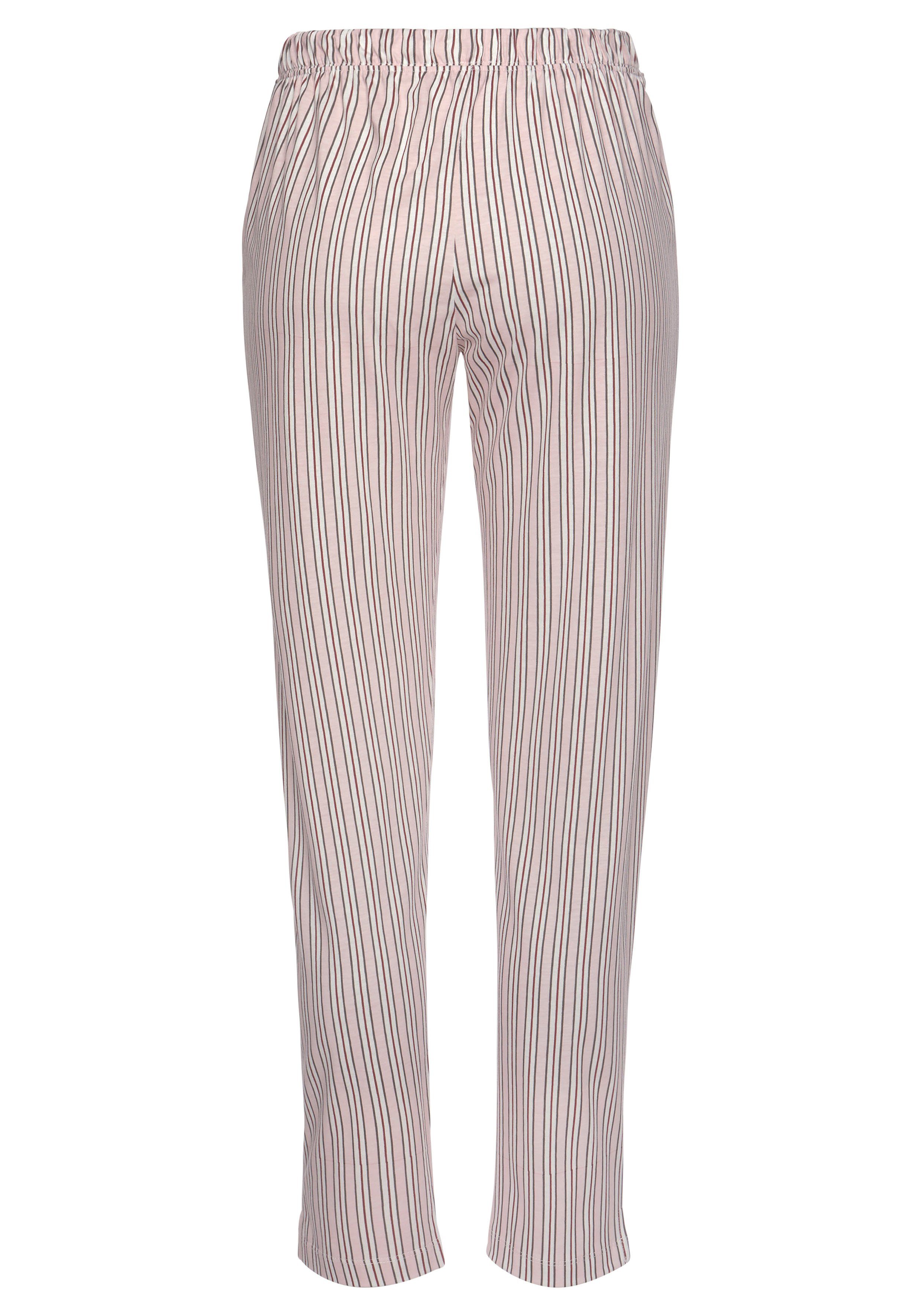 Allover-Druck s.Oliver Pyjamahose mit blassrosa-gestreift