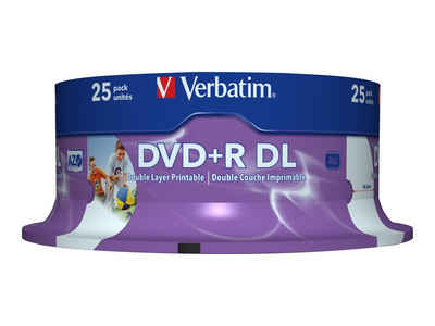 Verbatim DVD-Rohling Verbatim DVD+R 8.5GB DL 8x printable, 25er Spindel