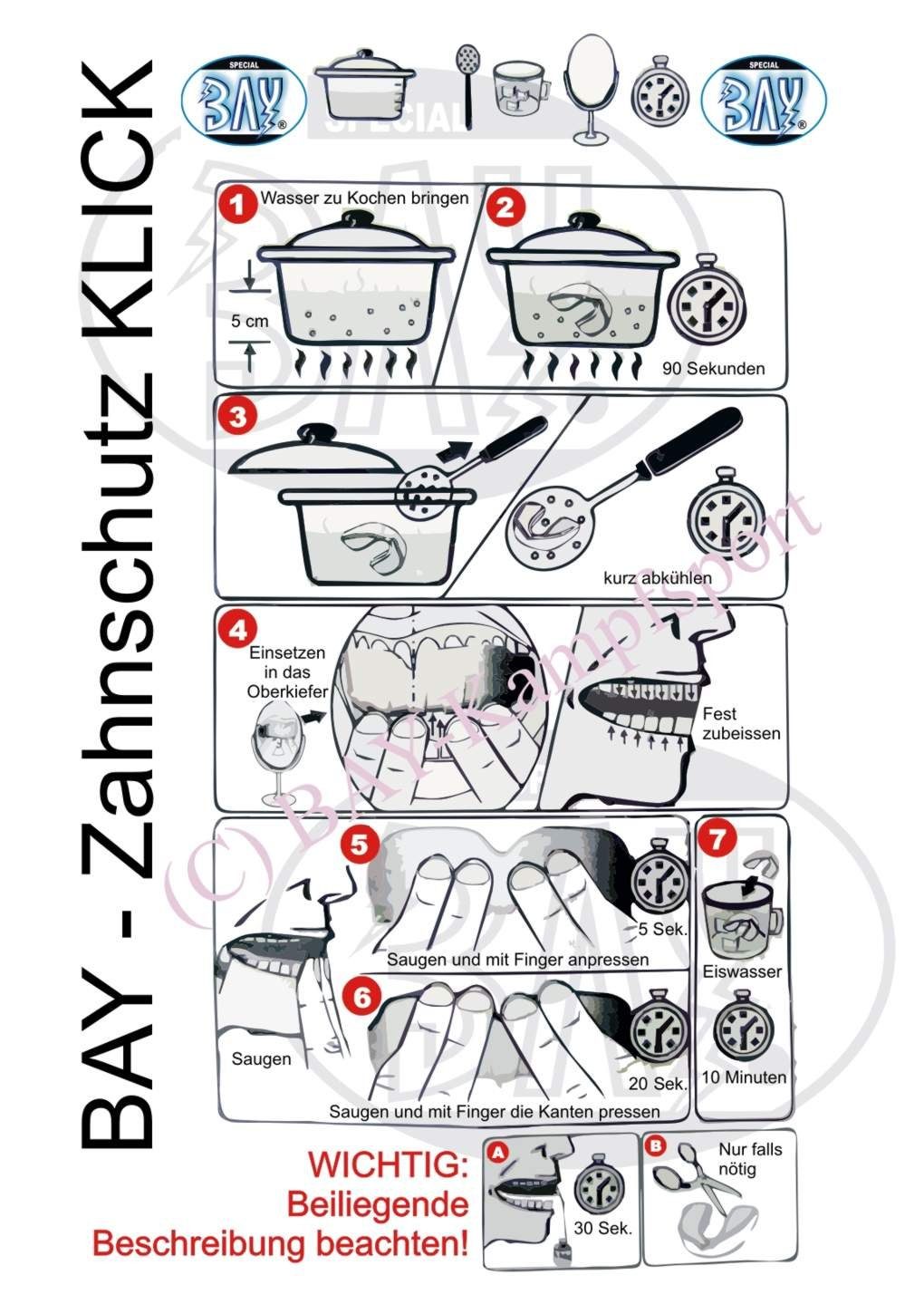 BAY-Sports Zahnschutz Zahnschützer Klick Box Erwachsene Boxen schwarz