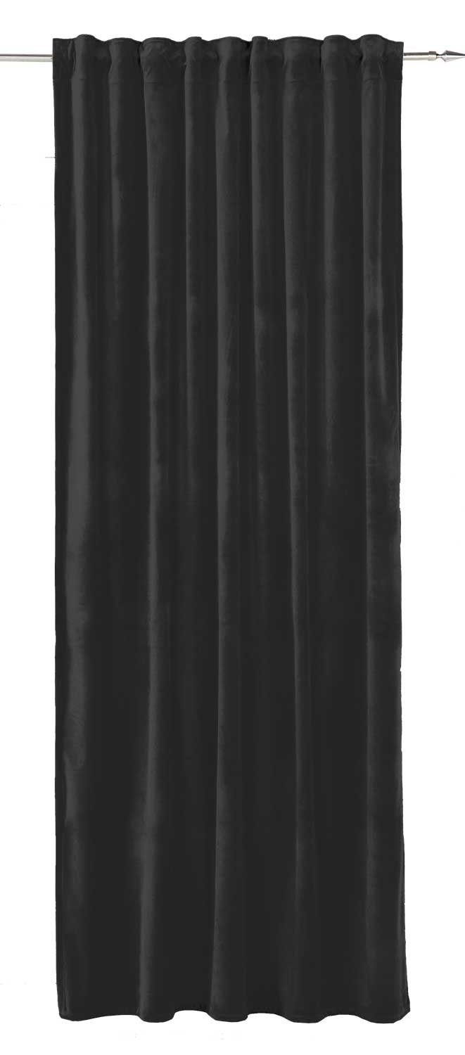 Vorhang Schlaufenschal MAGNUM, Schwarz, 135 x 245 cm, Gözze, verdeckte Schlaufen, halbtransparent, Polyester, Einfarbig