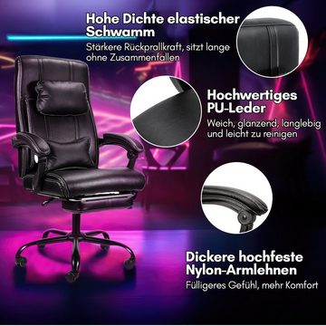 Bettizia Gaming-Stuhl Chefsessel Bürostuhl mit gepolsterten Armlehnen Kopfunterstützung