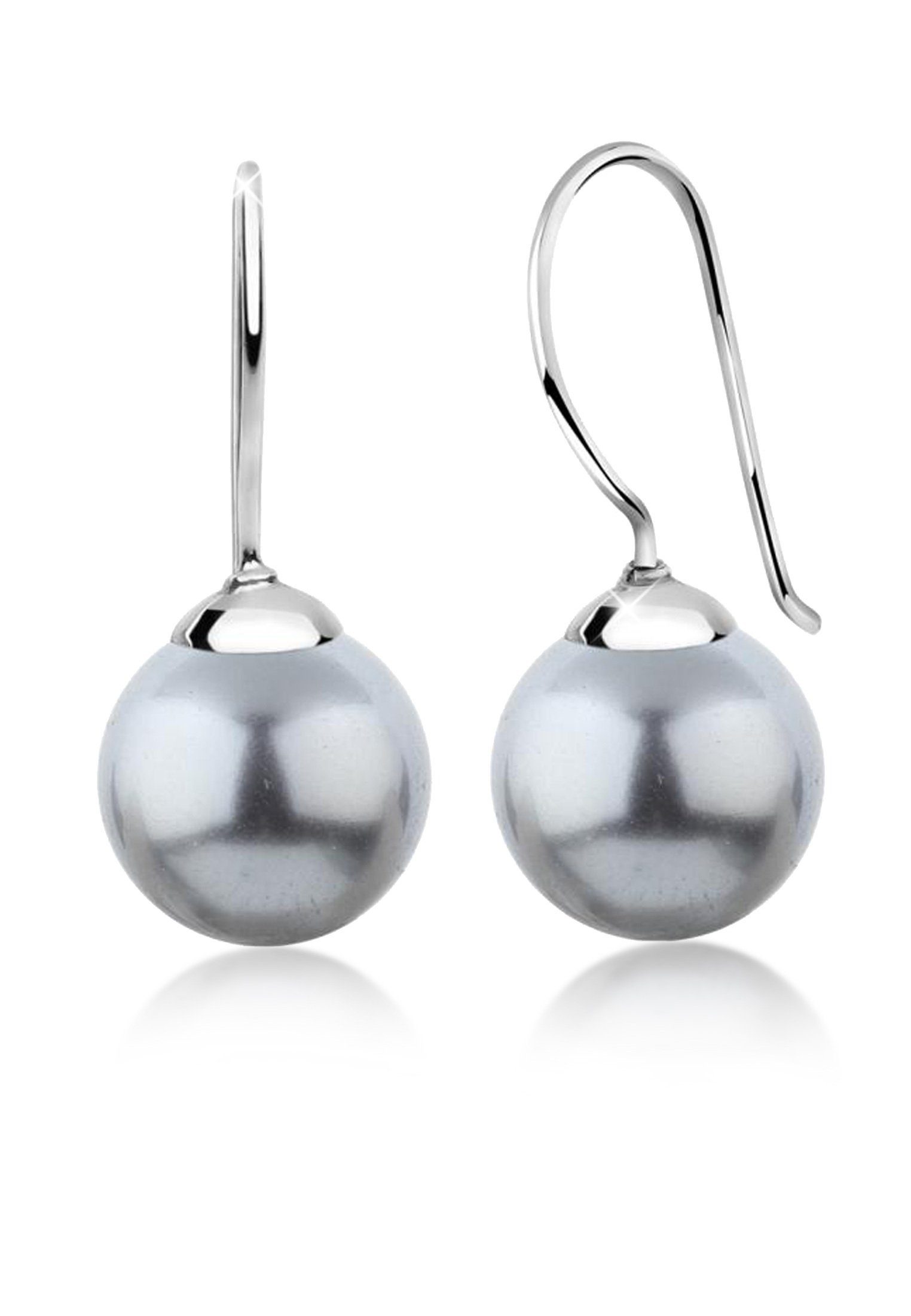Nenalina Paar Ohrhänger Hänger Basic Synthetische Perle 925 Silber