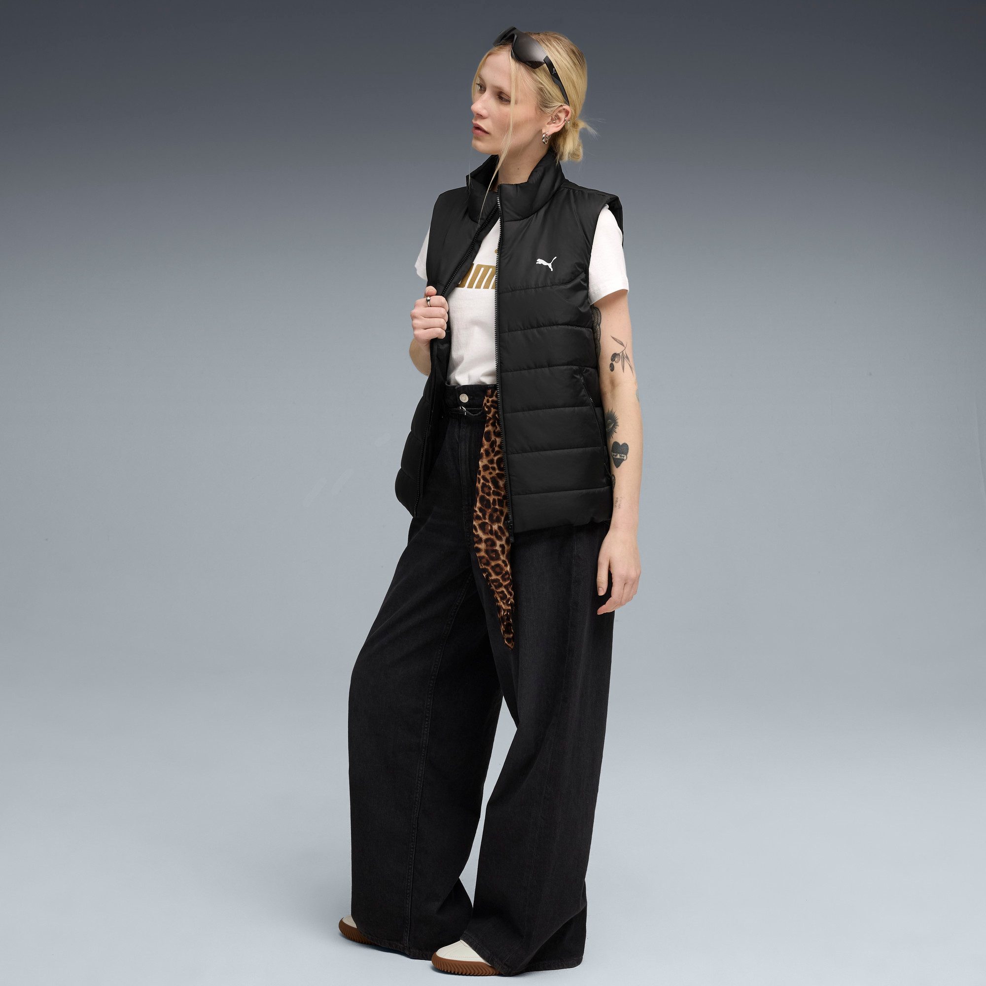 PUMA Winterjacke ESS PADDED VEST mit Stehkragen, wasserabweisendes Material, mit Eingrifftaschen