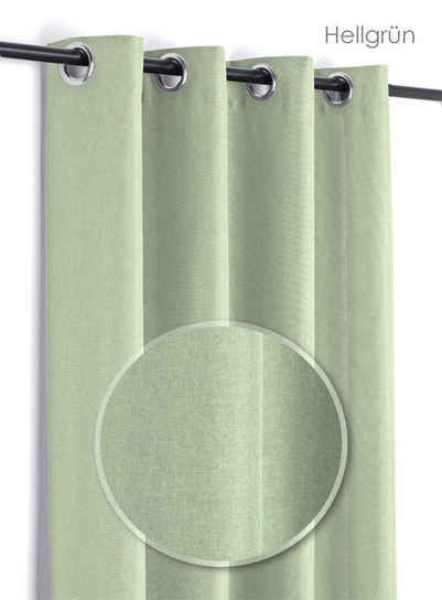 Vorhang Leinen Optik Brilliant Ösenvorhang, Gardine mit Ösen 140x245 cm, Beautex, Ösen (1 St), blickdicht