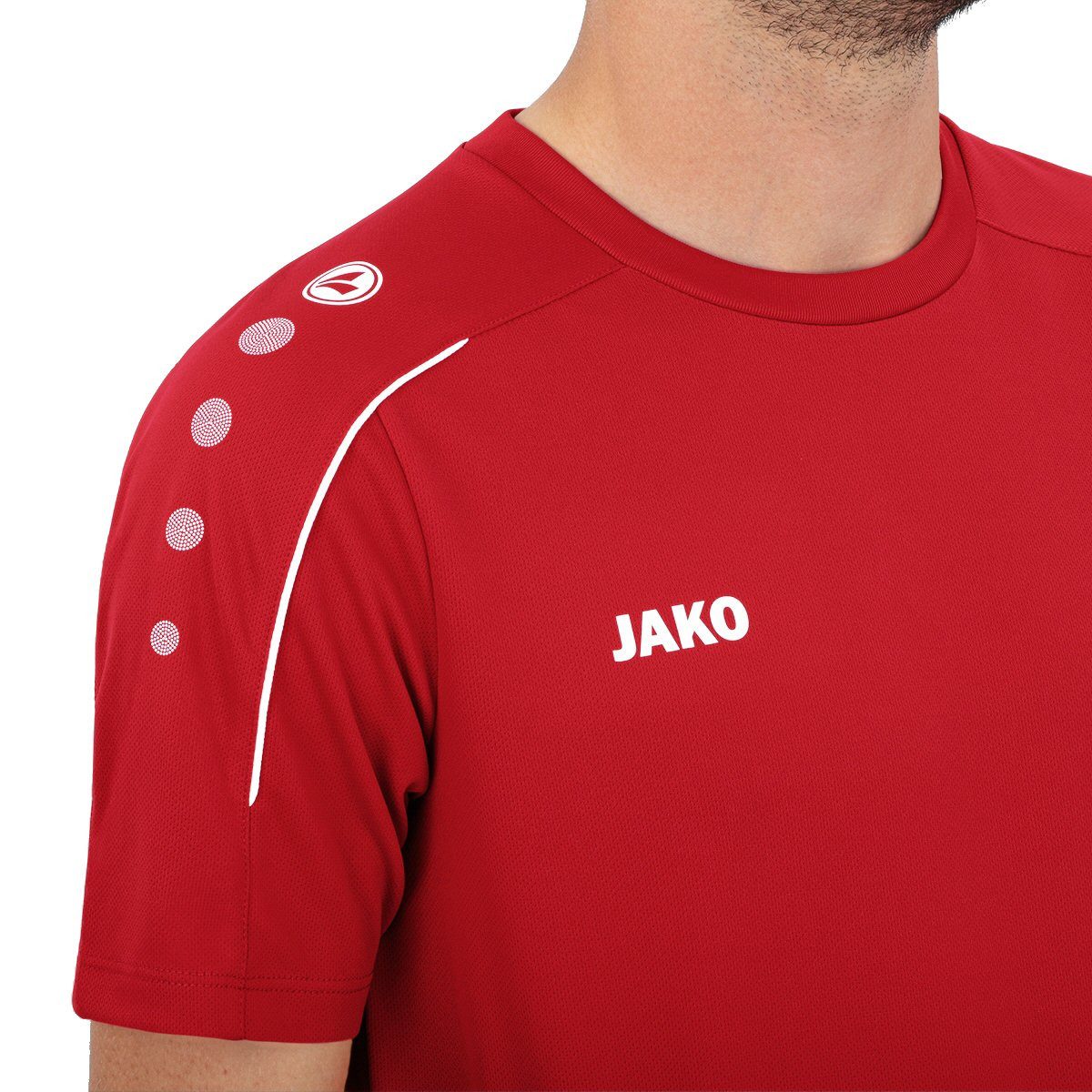 Jako T-Shirt Classico (100% Polyester-Jacquard) rot Herren