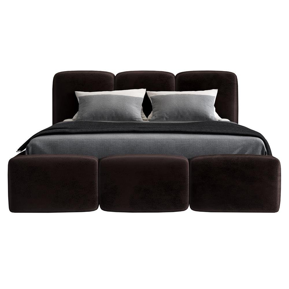A&J MöbelLand GmbH Polsterbett STAR-OM mit Bettkasten und Lattenrost (Bett mit Kopfteil. Lattenrost und Bettkasten Inclusive! Viele Varianten zur Auswahl – wählen Sie Größe und Farbe!, TOP ANGEBOT), Länge: 220 cm Höhe Kopfteil: 100 cm