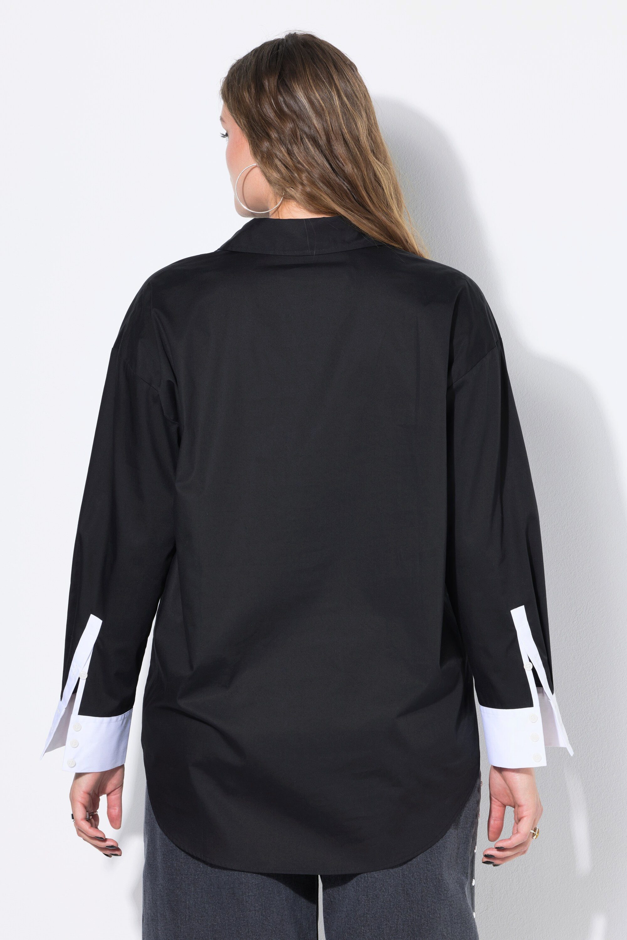 Studio Untold Hemdbluse Hemd oversized Details kontrastfarbig