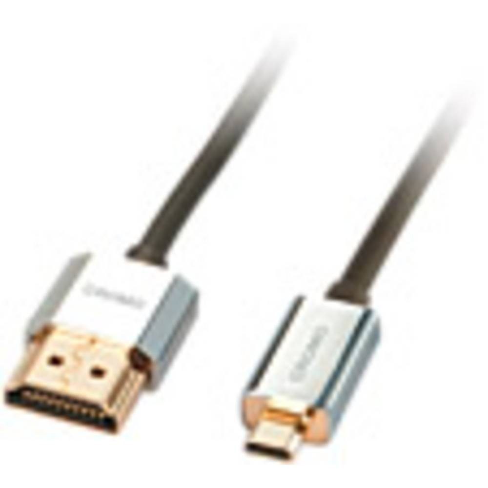 Lindy CROMO Slim High Speed HDMI to micro HDMI Cable with Ethernet 41680 HDMI-Kabel, 4K UHD, OFC-Leiter, Rund, doppelt geschirmt, extrem dünn, vergoldete S