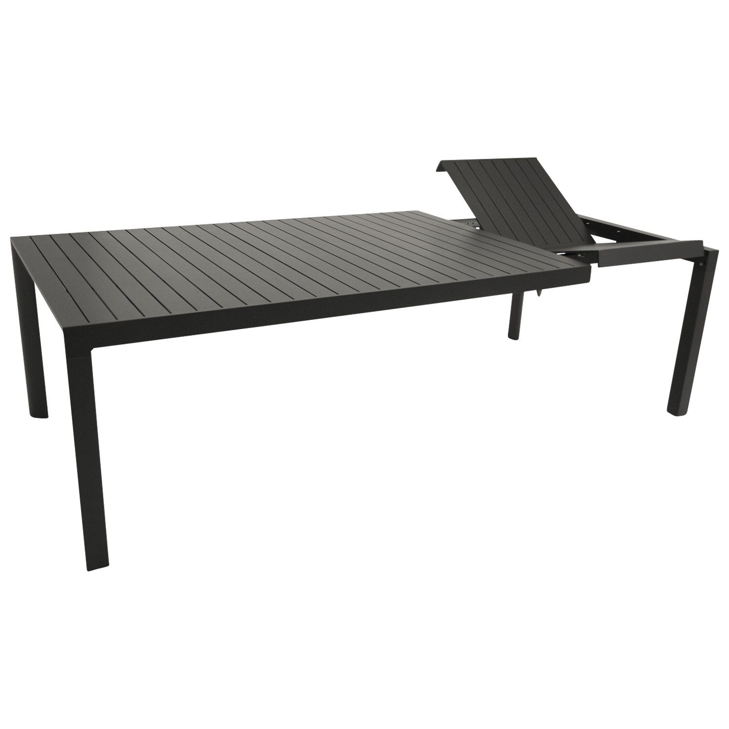 DEGAMO Gartentisch LAGOS XL ausziehbar, 195/255x120cm, Aluminium anthrazit, wetterfest