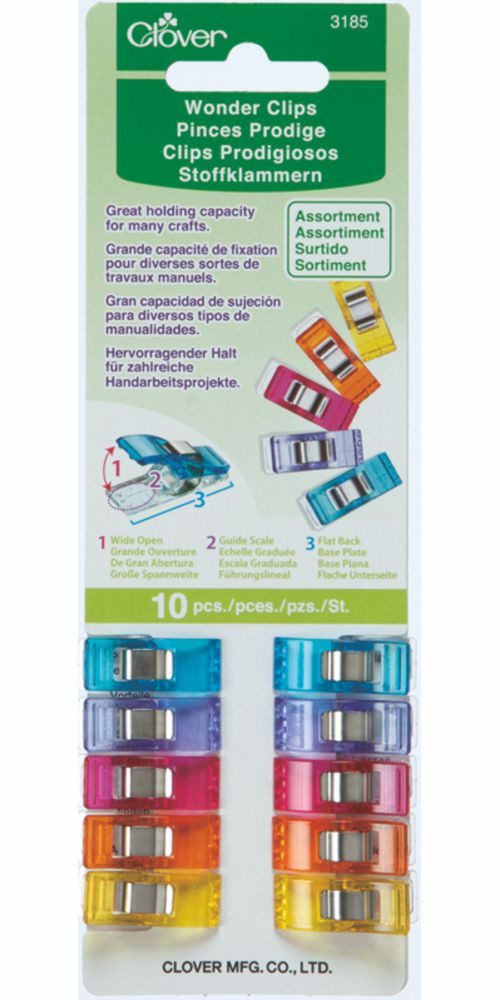 Clover Stecknadeln Stoffklammern Wonder Clips, 10 St.