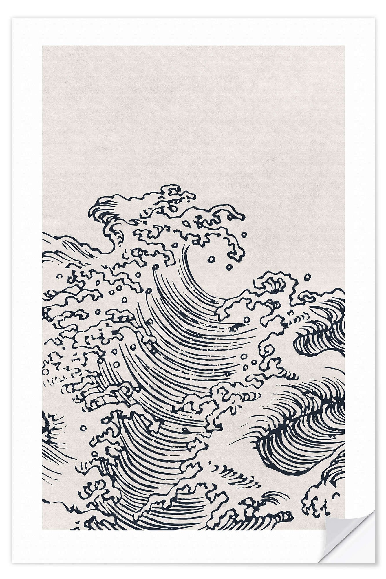 Posterlounge Wandfolie Mori Yūzan, Flut I, Badezimmer Japandi Illustration