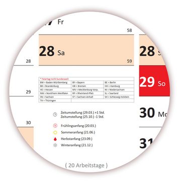 LYSCO Wandkalender Classic2 Wandplaner 2025 + 2026 / 2026 DIN A0/A1 - 14 Monate (gerollt), Plakatkalender