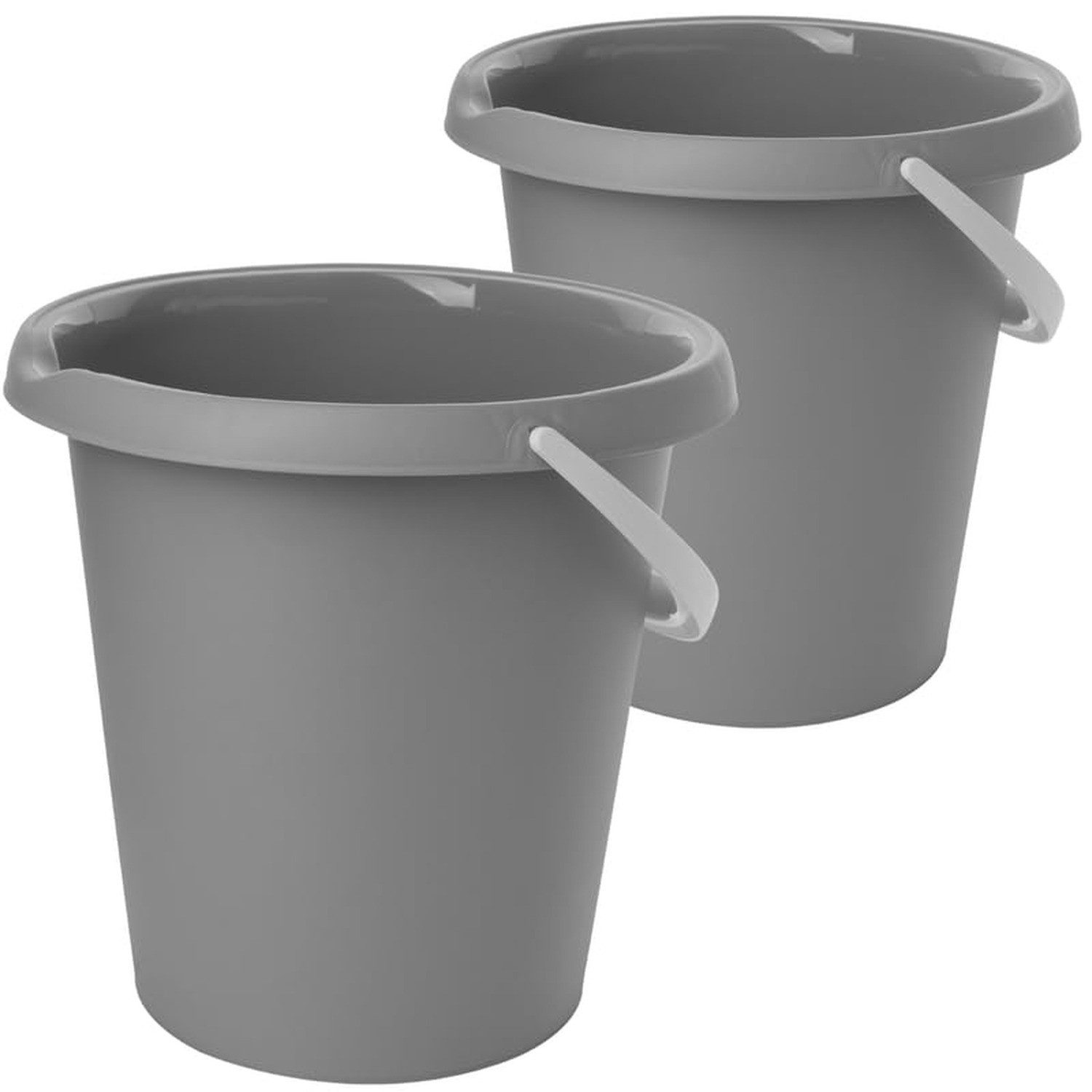 Centi Putzeimer Vielseitiger Eimer mit Ausguss und Tragegriff 10L, (2er-Set)