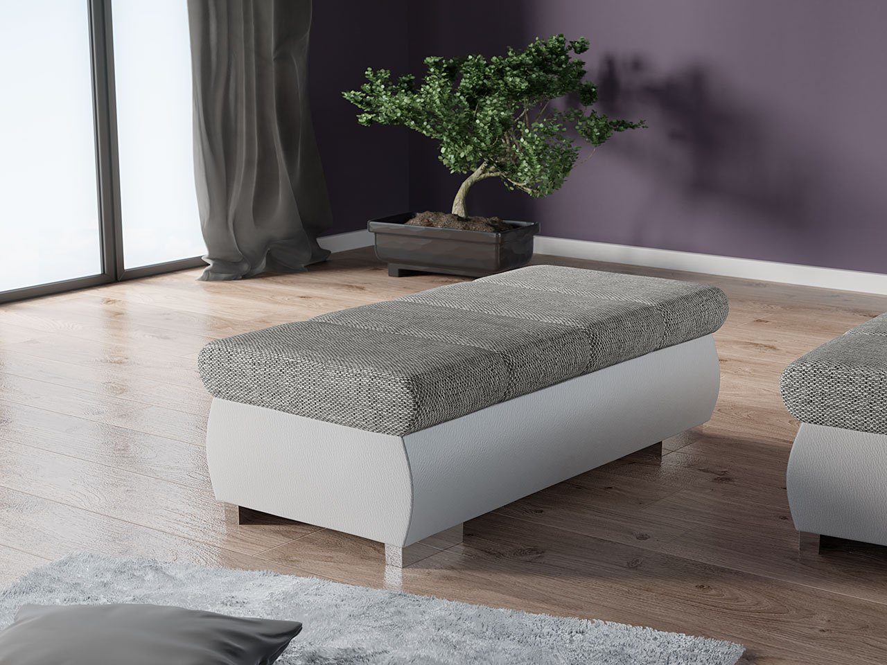 MIRJAN24 Polsterhocker Bangkok Groß, Holzkonstruktion, 120x60x39 günstig online kaufen