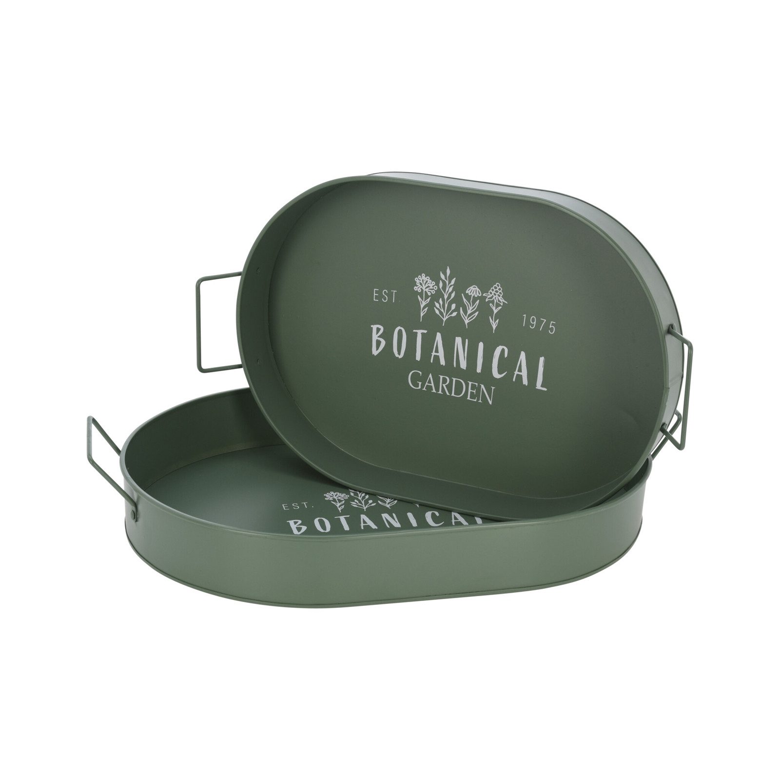 HTI-Living Dekotablett Dekotablett 2-teiliges Set Metall Retro (Set, 2 St., 2 Tabletts in verschiedenen Größen), Gartendeko Tischdeko
