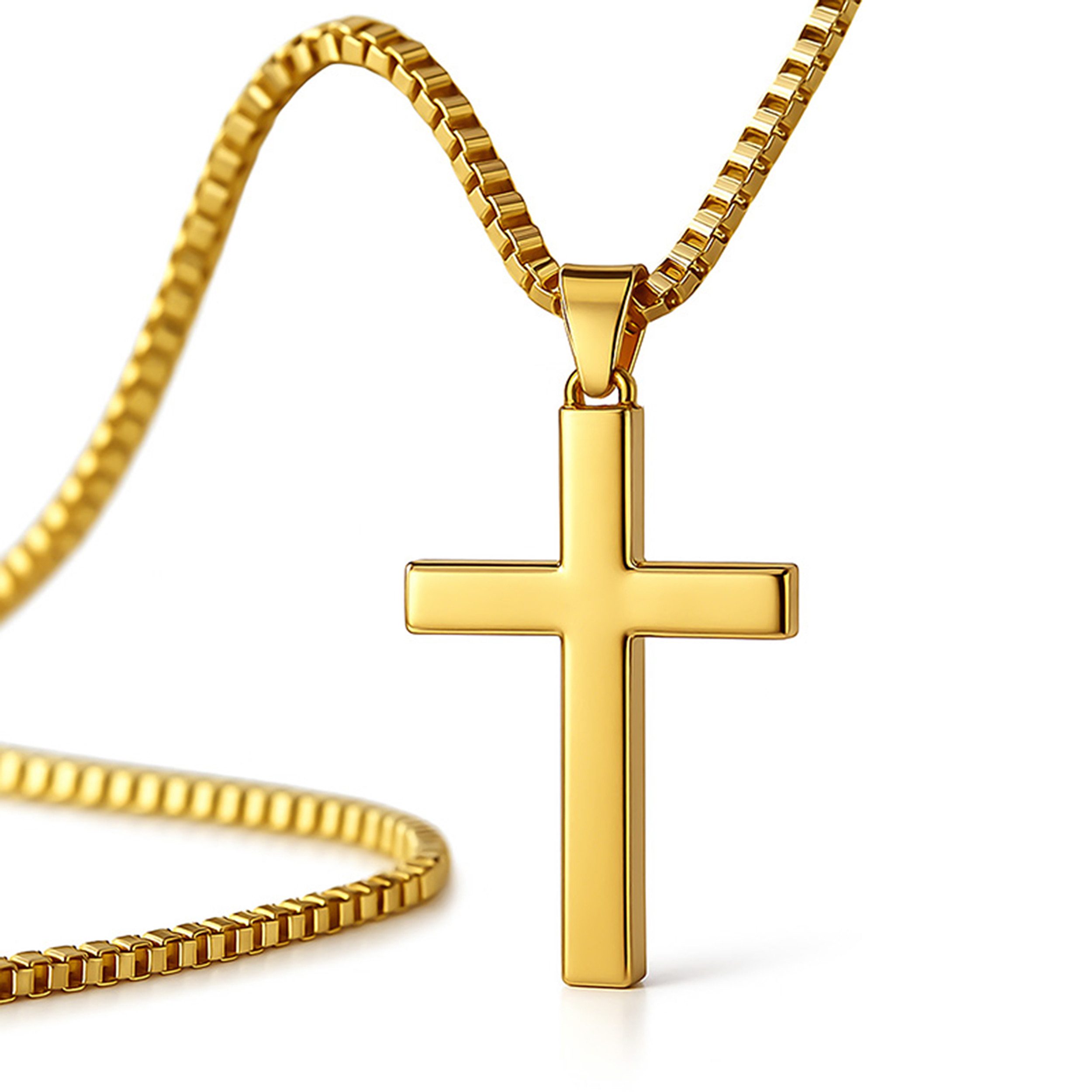 UNIQAL.de Kreuzkette UNIQAL Kreuz Halskette mit Anhänger Symbol (Edelstahl, Casual Style, Unisex, Basic, Deutsches Patent-und Markenamt), Kreuzanhänger