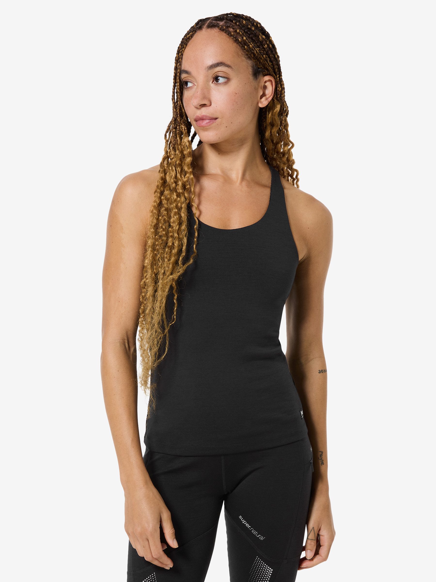 SUPER.NATURAL Sport-BH Damen, atmungsaktiv, Merino SPORTY TOP casual, formstabil