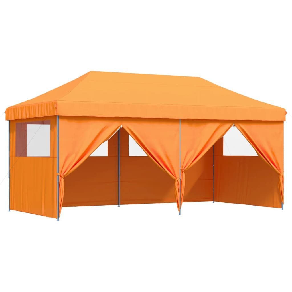 Pavillon Partyzelt Faltbar Pop-Up mit 4 Seitenteilen Orange Pavillon
