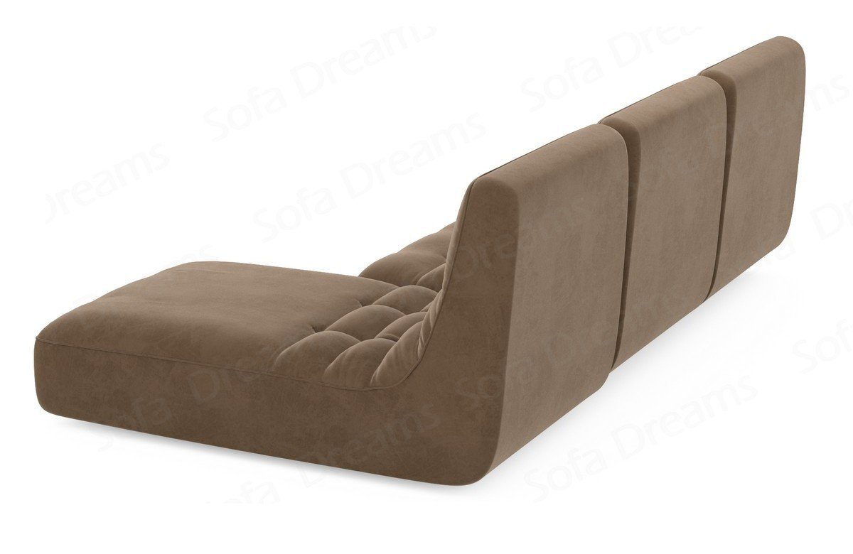 Sofa Couch L Dreams hellbraun09 Loungesofa Ecksofa Sofa Stoffsofa, Samtstoff Design Melilla Form