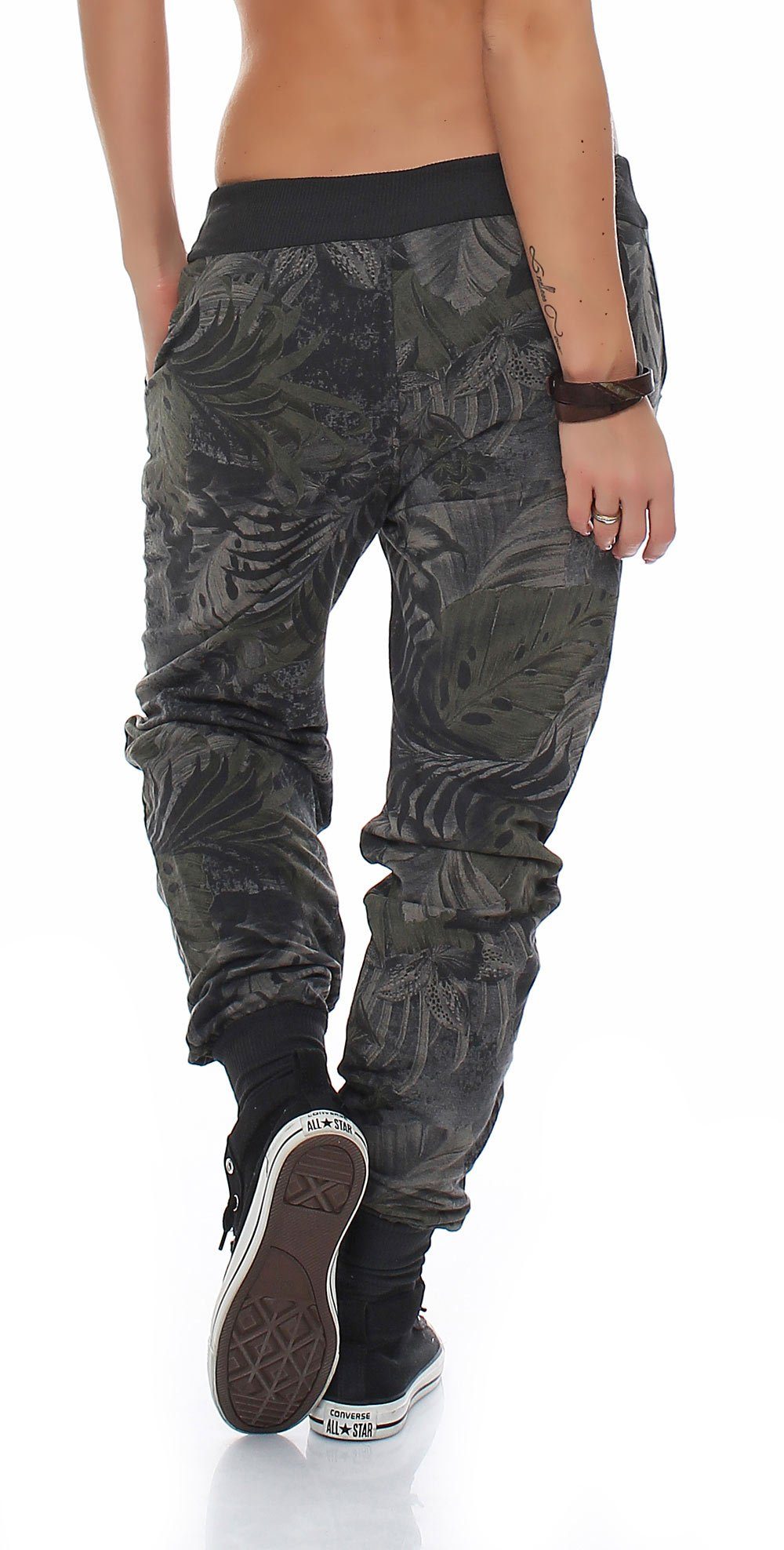 Jungelprint malito 83728 more Sweatpants Jogginghose than dunkelgrau mit fashion