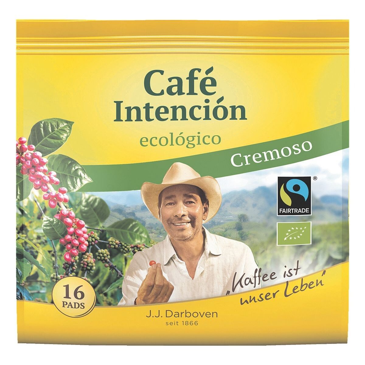 JJ.Darboven Kaffee Café Intención ecológico Cremoso, 16 Pads